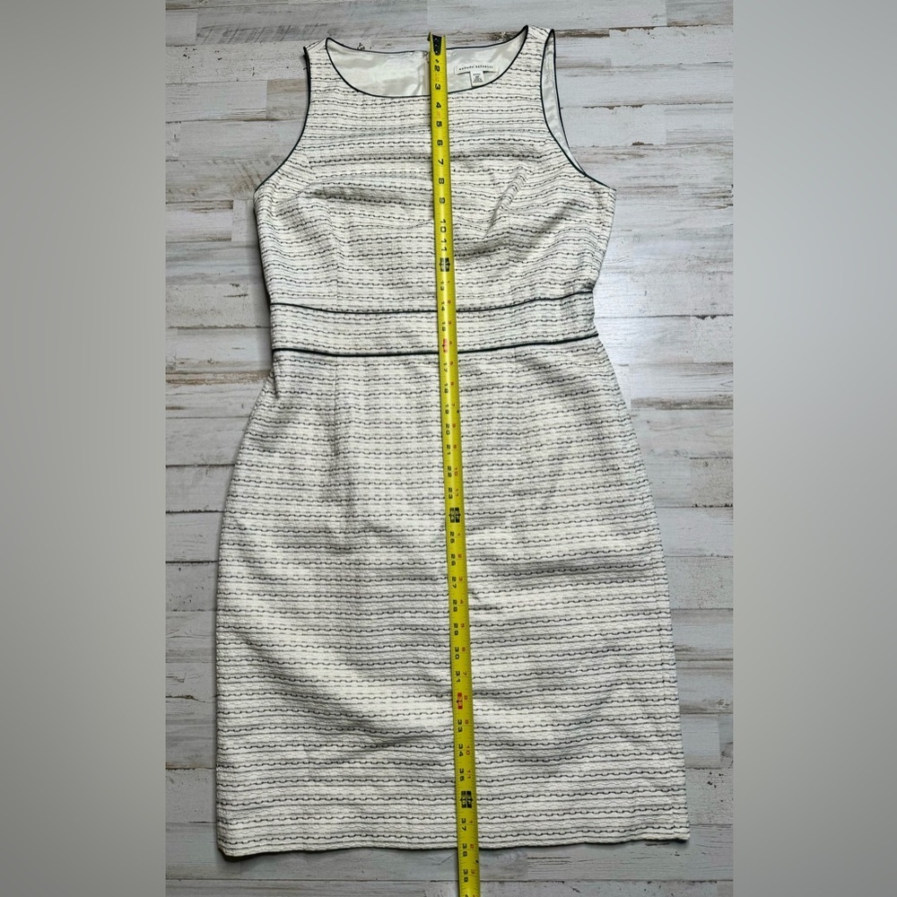 Banana Republic Women Sheath Dress White Black Stripped Cotton 10P - Picture 5 of 11